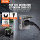 thumbnail image 2 of Kit de cable de generador y caja de entrada de energía VEVOR de 50 amperios, 15 pies, cable de alimentación de generador NEMA 14-50P/SS2-50R STW 6/3+8/1 AWG con conector de bloqueo por torsión, 2 of 9