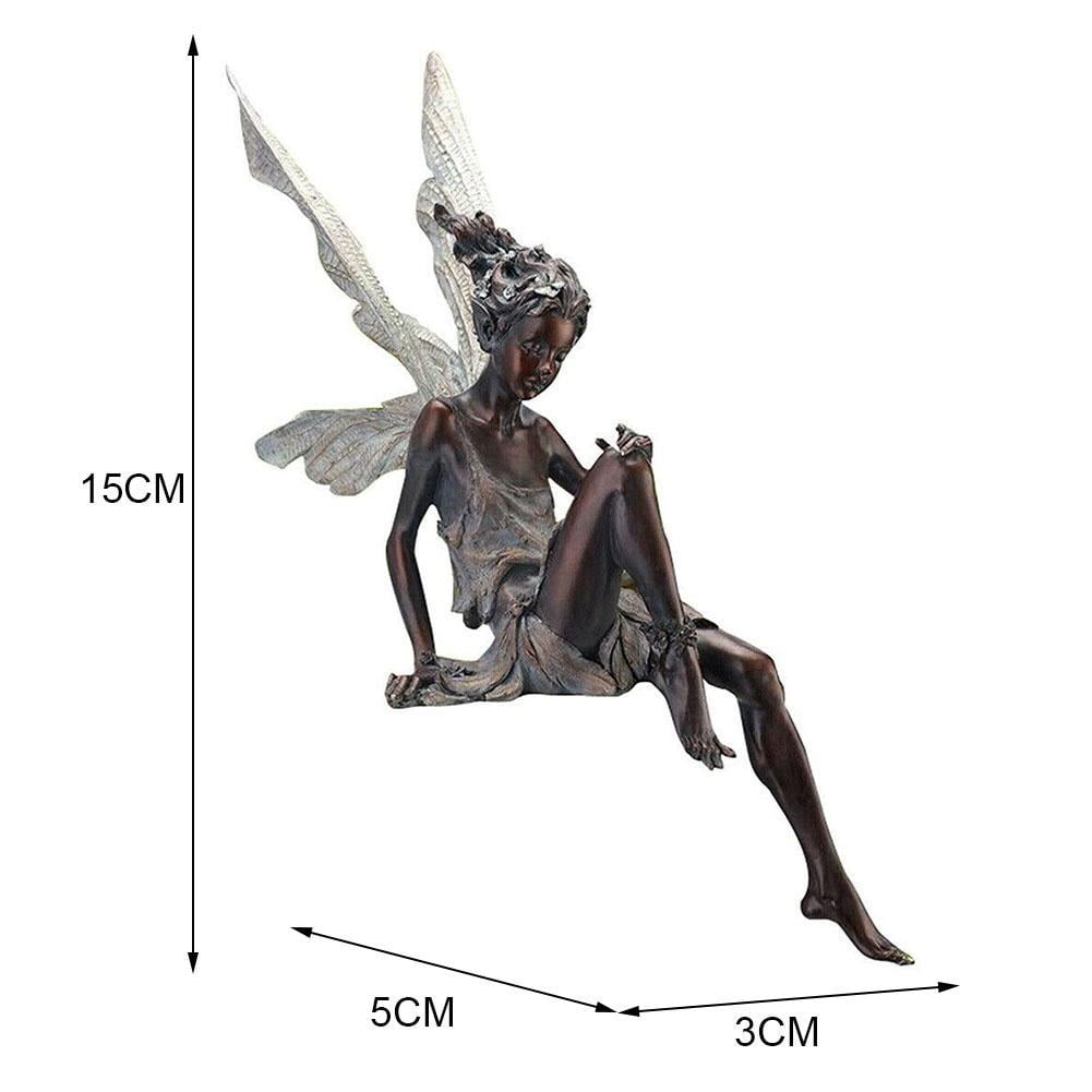 Tudor And Turek Sitting Fairy Statue Garden Ornament Resin Craft Yard Decor 