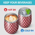 thumbnail image 4 of 12oz Stemless Wine Tumblers Red Christmas Tree Pattern Vacuum Insulated Stainless Steel Travel Tumbler Cups Mug with Lid and Straw for Champaign,Cocktail,Beer with Cleaning Brush, 4 of 5
