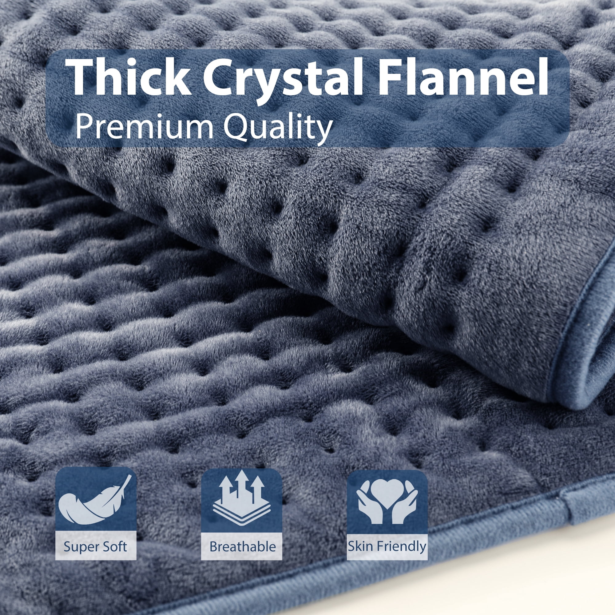 TCVOR Flannel Heating Pad for Deep Heat and Full Body Comfort, King Size 17"x33" Electric Heating Pad with 6 Heat Settings, 6 Timer Auto Shut Off, Machine Washable