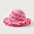 thumbnail image 3 of jiaxiM Straw Bucket Hat Women Cute Women's Elegant Wide Brim Sun Hat with Dip-Dye and Lace Ruffle, Handmade Visor for Beach, Travel and Outdoor Events, 3 of 3