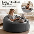 thumbnail image 5 of FOROUTIA 3‑in‑1 Design Bean Bag Chair,Convertible Bean Bag Chair Bed & Lounger with Washable Cover,Gray, 5 of 7