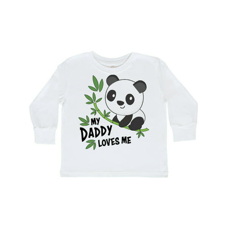 

Inktastic My Daddy Loves Me- cute panda Gift Toddler Boy or Toddler Girl Long Sleeve T-Shirt