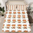 thumbnail image 2 of Homewish Kids Children Cartoon Highland Cattle Full Size Sheets 4-Piece,Botanical Green Tree Leaves Breathable Bed Sheets,Kawaii Western Farmhouse Animal Lightweight Sheet Sets, 2 of 7