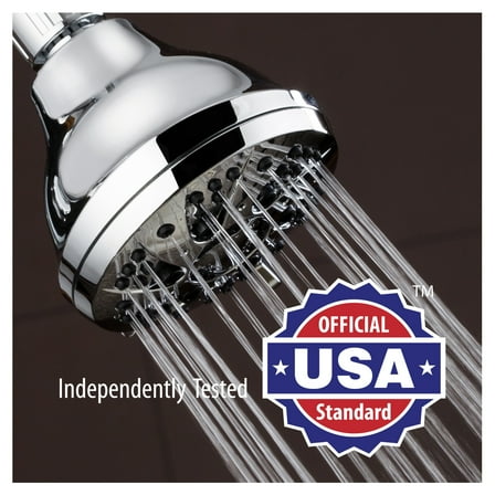 AquaDance 3.5 Inch Chrome Shower Head with 6 Settings Adjustable Model 3301