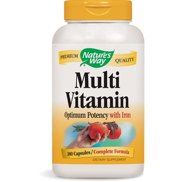 Nature's Way Multivitamin with Iron Capsules, 180 Ct - Walmart.com ...