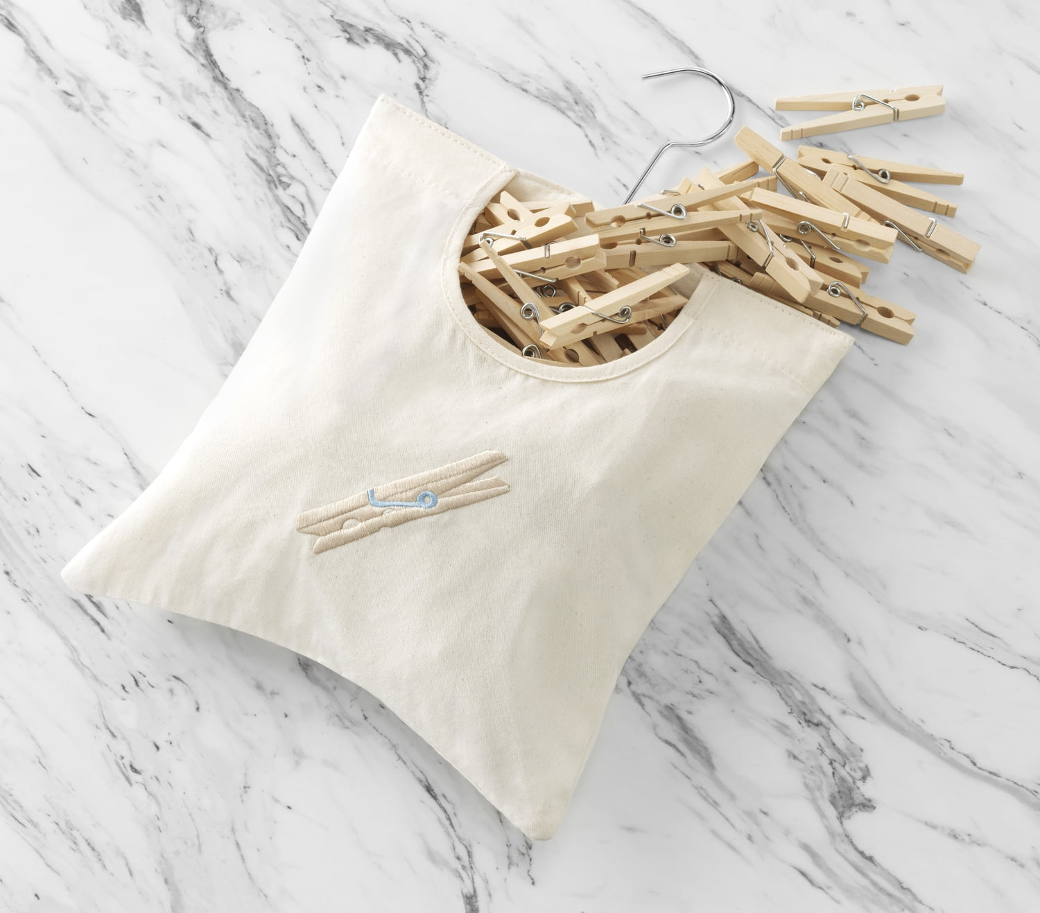 Whitmor Canvas Clothespin Holder Bag Natural Hanging Storage Organizer for Adult Use Walmart