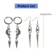 thumbnail image 3 of Unique Gothic Earrings with Moon and Star Fashion Pointy Cone Drop Earrings Stylish Punk Accessory for Daily Wear, 3 of 4