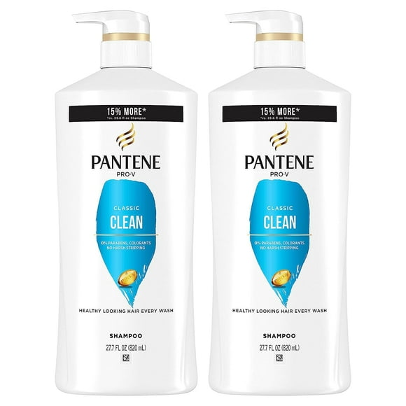 Champú Pantene Classic Clean, paquete doble, 1,65 litros con tratamiento para el cabello