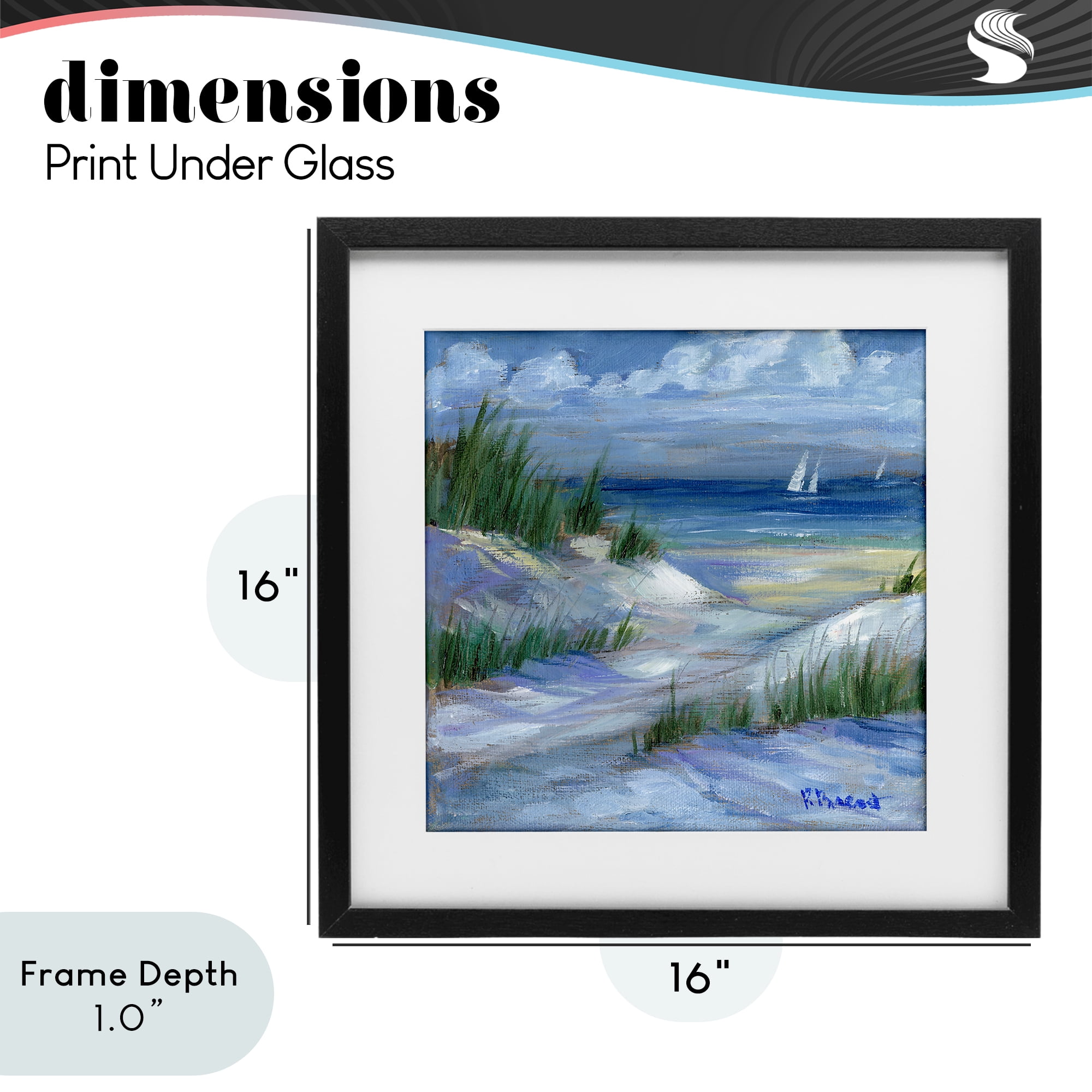 Stupell Industries Crooked Island Dunes & Sailboats Black Framed Print Under Glass, design by Paul Brent