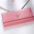 thumbnail image 1 of Cartera de mujer Cartera larga con hebilla coreana con forma de rombo y corona bordada Cartera de mujer, 1 of 5