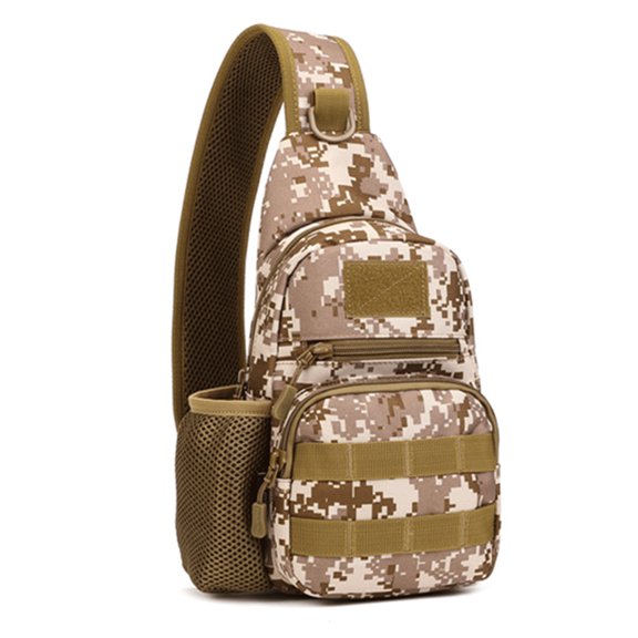 Soidarity para hombre, bolsa impermeable para el pecho, bolsa grande con bolsillo, cremallera multifuncional, accesorios para equipo de Mochilas de mochilero camuflaje marrón
