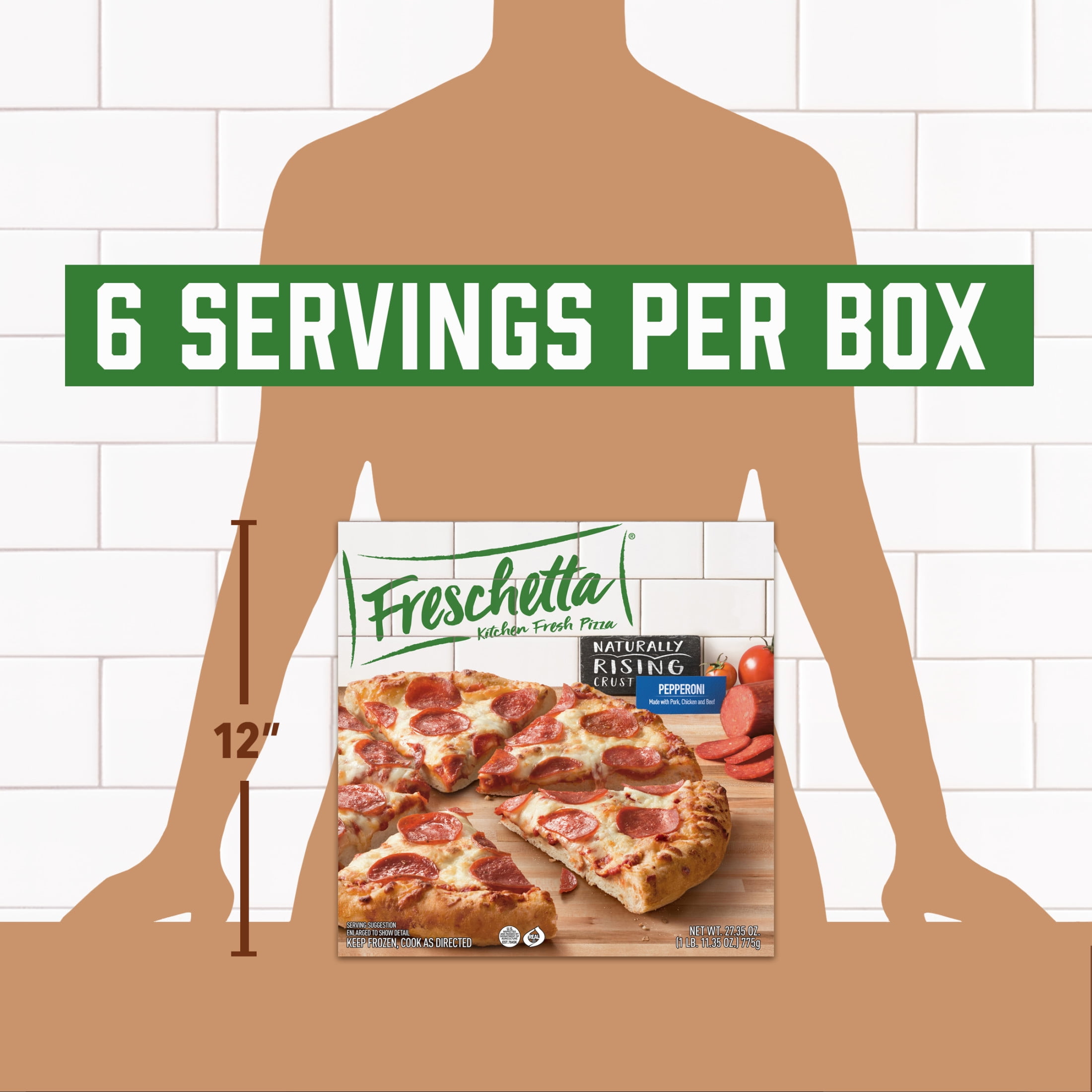 Freschetta Pepperoni Naturally Rising Crust Frozen Pizza, 27.34 oz