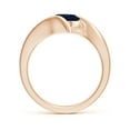 thumbnail image 2 of ANGARA Natural 1.6 Ct Bar-Set Solitaire Round Sapphire Bypass Ring in 14K Rose Gold for Women (Size-7mm) | September Birthstone, Anniversary, Jewelry Gift for Women | Natural Blue Sapphire Ring, 2 of 9