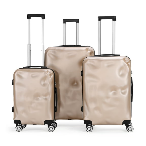 Luggage 3-Pieces Set Travel Lightweight Suitcases with TSA lock Champagne 20"24"28"