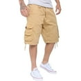 thumbnail image 2 of Mens Casual Slim Fit Cotton Solid Multi-Pocket Cargo Twill Shorts Khaki 36, 2 of 6