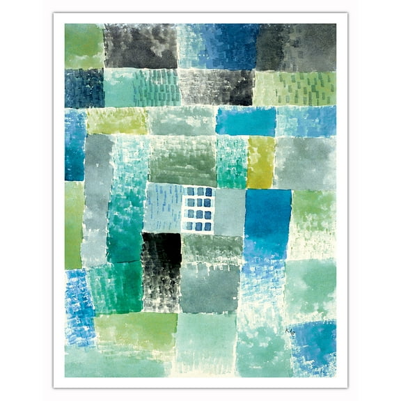 First House in a Settlement - From an Original Color Painting by Paul Klee c.1926 - Fine Art Matte Paper Print (Unframed) 11x14in