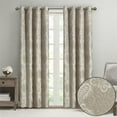 thumbnail image 4 of SunSmart Amelia Polyester Knitted Jacquard Grommet Top Curtain Panel in Gold, 4 of 15