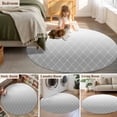 thumbnail image 5 of Round Rugs 4Ft, Gray Ombre Round Area Rug Washable Indoor Throw Carpet, Modern Geometric Abstract Rhombus Striped Soft Non Slip Circle Rug for Kitchen Nursery Room Home Decor Aesthetic, 5 of 8