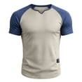thumbnail image 4 of DagobertNiko Mens T-Shirts V-Neck Color Block Slim Fitted Breathable Quick Dry High Elastic Sports Summer Top for Gym, 4 of 6
