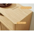 thumbnail image 6 of LKTART Rattan Sideboard Buffet Cabinet,63" Coffee Bars Cabinet with 4 Doors & Open Storage Shelves,Modern Credenza Console Table for Living Room, Kitchen,Entryway,Natural, 6 of 10