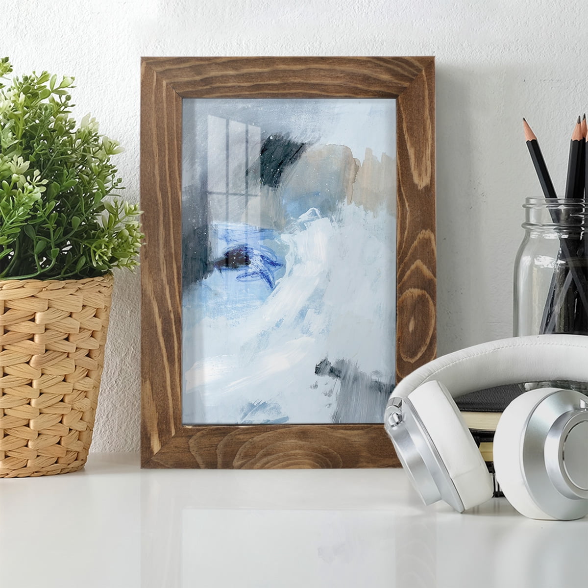 Welle I - Framed Print w/glass - Walnut