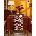 thumbnail image 2 of Table Runner Dresser Scarves 72 Inch Long, Happy Mother's Day Dwarfs Heart Truck Linen Dining Table Runners Love Quote on Buffalo Plaid Tabletop Scarf for Wedding Holiday Party Kitchen, 2 of 7