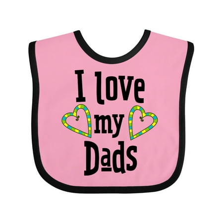 

Inktastic I Love My Dads- Hearts Gift Baby Boy or Baby Girl Bib