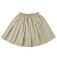 thumbnail image 2 of CUZIBR Little Girls Toddler Pleated Skirts Solid Color Elastic Waist School Uniform Skirt Comfortable Button A-Line Cozy Stylish Skirts Tennis Golf Pull-On Dailywear,Khaki,3-4 Years, 2 of 8