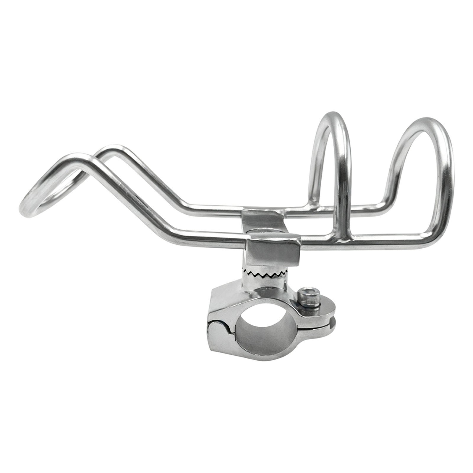 Rotating Fishing Holder for Marine Mount 304 Stainless Steel Clamp On Rod Bracket with Open Cradle Boat Rod Support