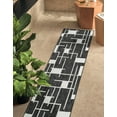thumbnail image 2 of Unique Loom Outdoor Modern Collection Area Rug - Checker (2' x 8' Runner Black and White), 2 of 8