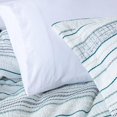 thumbnail image 5 of Chezmoi Collection 6-Piece Boho Clip Jacquard Comforter Set King Size, Teal Blue White Striped Soft Textured Lightweight Bedding for All Season (1 Comforter, 2 Shams, 2 Pillowcases, 1 Cushion), 5 of 9