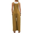 thumbnail image 4 of QAFOPEH Women Solid Color Sleeveless Wide Leg Jumpsuits With Pocket, 4 of 5