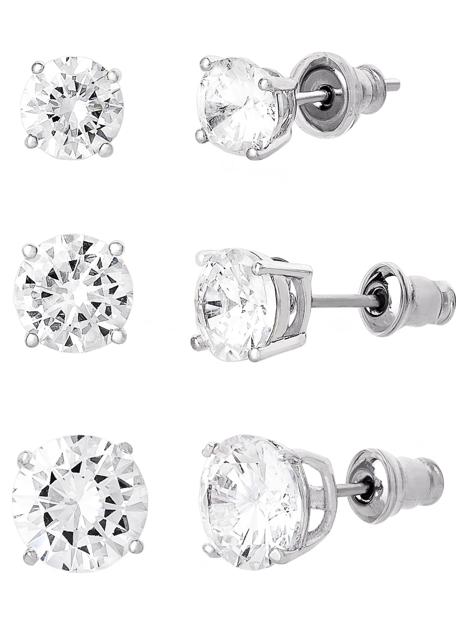 Believe by Brilliance Cubic Zirconia Stud Earrings 3-Pack photo 2