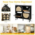 thumbnail image 2 of Zimtown Rattan Shoe Cabinet 2 Rows 4 Drawers, Holds 24 Pairs, Adjustable Shelves for Entrance Hallway, Black, 2 of 12