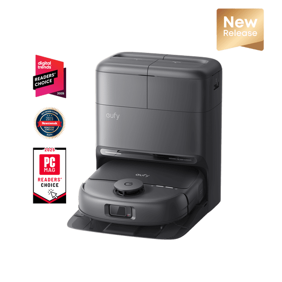 eufy C28 Robot Vacuum and Mop Combo, HydroJet Self-Cleaning Roller Mop, DuoSpiral Detangle Brush, 15,000 Pa,Auto Mop Washing&Drying, Self-Emptying&Refilling