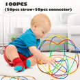 thumbnail image 3 of Jouets Constructeur de Paille Jouets de Construction STEM Jouets en Plastique Emboîtables Jouets d'Ingénierie Blocs Tube Mince Jouet Éducatif Kit pour Enfants Jouet Intérieur&Extérieur Cadeau DIY pour Garçons et Filles, 3 of 5