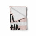 thumbnail image 2 of Enjoy the Little Things Soft Flannel Fleece Throw Blanket, Hand Drawn Calligraphy on Stripped Pastel Background, Cozy Plush for Indoor and Outdoor Use, 60" x 80", Pale Pink White, by Ambesonne, 2 of 6
