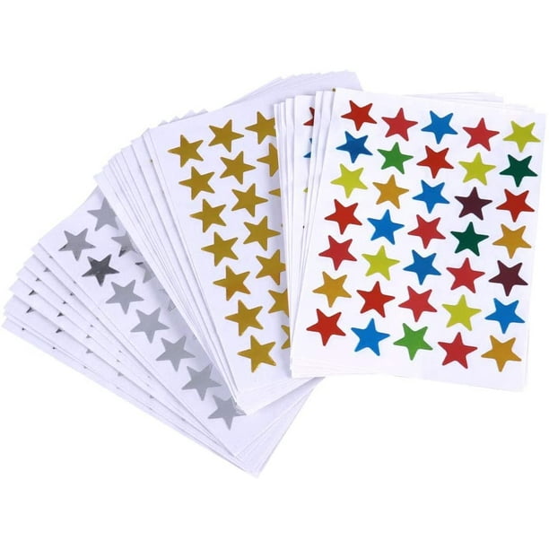 Juego de 30 hojas de pegatinas de estrellas, pegatinas autoadhesivas para niños, estrellas para manualidades, decoración de tarjetas para álbum de recortes, regalo Sincero Hogar