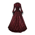thumbnail image 4 of Patlollav New Fashion Women Vintage Gothic Court Collar Patchwork Bow Dress, 4 of 6