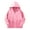 Pink, variant on Youth Solid Color Zip-Front Hooded Sweatshirt with Pockets Boys Girls Casual Long Sleeve Pullover Top Hooded Sweatshirt