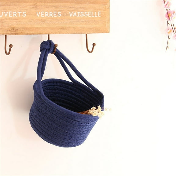 GDDTOY Small Hanging Basket Wall Mounted Woven Hanging Basket Storage Cotton Rope Small Basket Shelf Basket Organizer For Plants Toys Towels Storage Containers