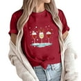 thumbnail image 4 of Camisas de Navidad Para Mujer Tops de Cuello Redondo Blusa Informal de Manga Corta Con Estampado de Moda Odeerbi  ODB195664, 4 of 6