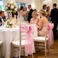 thumbnail image 5 of Homellea Sheer Organza Chair Sash, Reusable Long Bow Ribbon Tie for Wedding Reception, Banquet, Birthday, Baby Shower, Hotel and Restaurant Chair Back Decor, 108.26 x 6.69 Inch, Pink, 5 of 6
