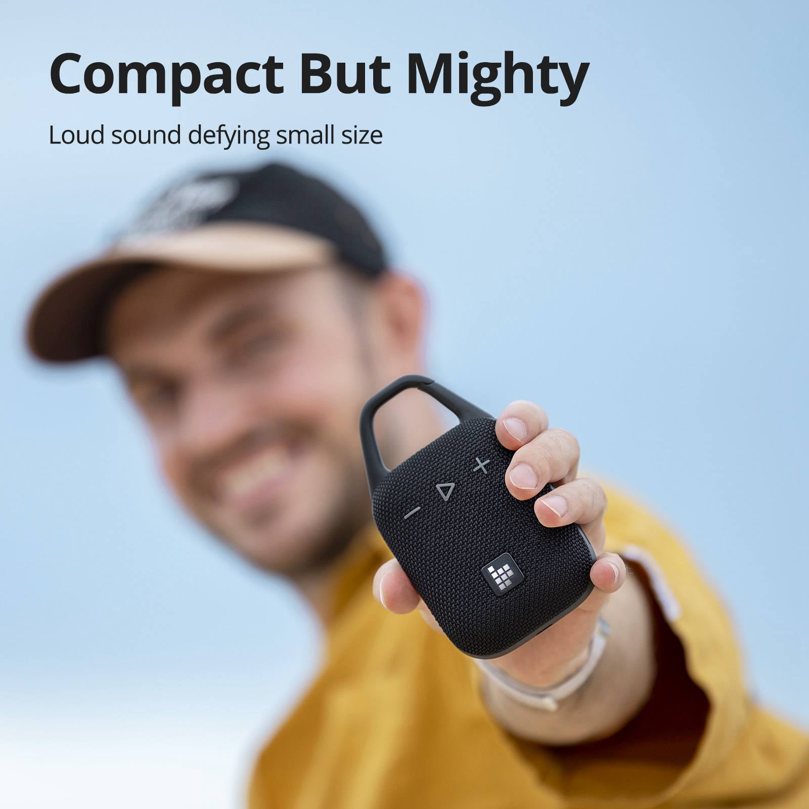 Tronsmart Mirtune H1 Portable Bluetooth Speaker, Big Audio and Punchy Bass, Integrated Carabiner, IPX7 Waterproof, 20H Playtime - Black
