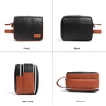 thumbnail image 2 of Pearl Angeli Travel Makeup Bag Small Toiletry Bag Waterproof Cosmetic Bag PU Leather Dopp Kit Portable Shaving Bag(Black), 2 of 7