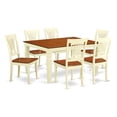 thumbnail image 2 of East West Furniture  Kitchen Table Set- a Dining Table and Linen Fabric Upholstered Chairs, Buttermilk & Cherry(Pieces Options) WEPL7-BMK-C 6, 2 of 2