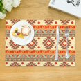 thumbnail image 3 of DouZhe Polyester Placemats Set of 4, Vintage Southwestern Native Aztec Style Pattern Heat Resistant Place Mats for Dining Table, 12" x 18", 3 of 7