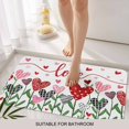 thumbnail image 6 of White Love Doormat Outdoor Entrance 18"x30", Hppy Valentine's Day Geometric Leaves Absorb Moisture Dirt Door Mats, Non-Slip Rubber Backing Floor Mats Indoor, Low-Profile Front Door Rugs, 6 of 9