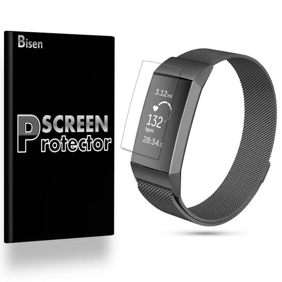 Fit For Fitbit Charge 4 / Fitbit Charge 3 [2-Pack BISEN] Ultra Clear [Full Cover] Screen Protector, Anti-Scratch, Anti-Shock